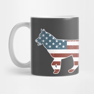 Vintage Patriot Husky Dog Husky Silhouette Mug